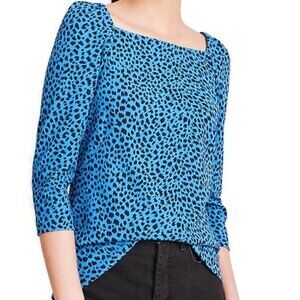 Ann Taylor Top, Teal/Black, Medium